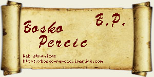 Boško Perčić vizit kartica